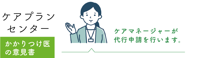 ケアマネージャーが代行申請します。